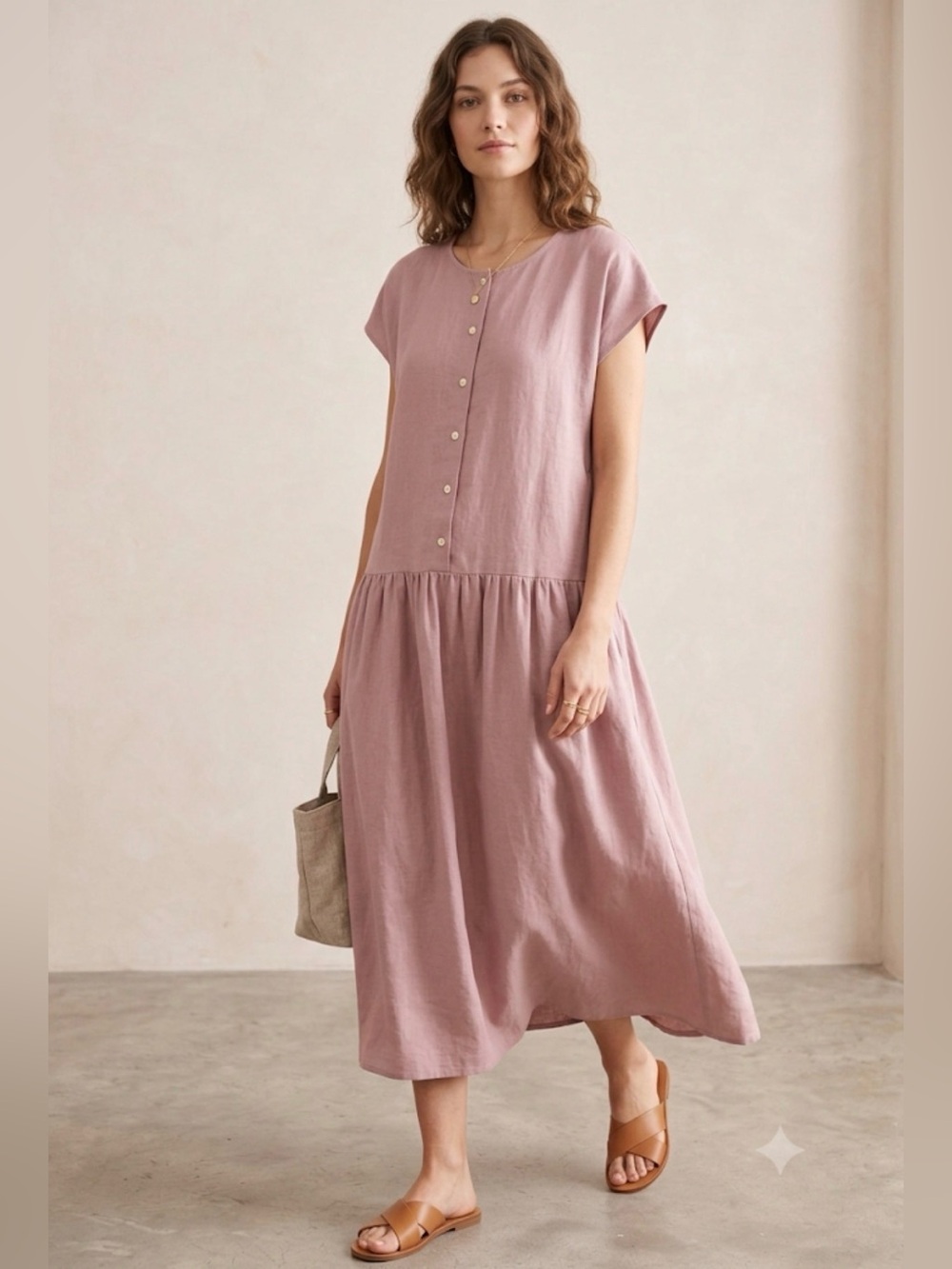 Unbranded Dropped Waist Rayon Maxi Dress